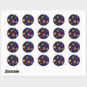 Ruimtepatroon Ronde Sticker (Vel)