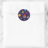 Ruimtepatroon Ronde Sticker (Tas)