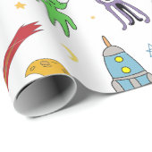 ruimtepatroon van de astronaut cadeaupapier (Rol Hoek)
