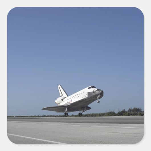 RuimtependelAtlantis nadert baan 33 Vierkante Sticker (Voorkant)