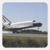 RuimtependelAtlantis raakt 3 Vierkante Sticker (Voorkant)