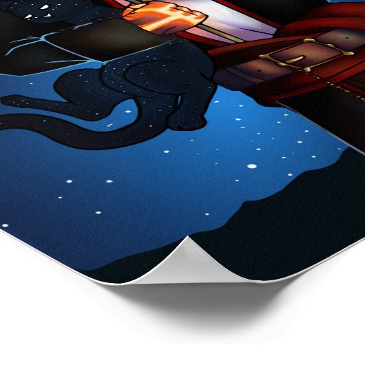 Ruimtepiraat en ruimtecat poster (Hoek)