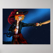 Ruimtepiraat en ruimtecat poster (Voorkant)