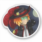 Ruimtepiraat en ruimtecat sticker (Voorkant)