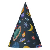 Ruimteplaneten Astronaut Maan Sterren Verjaardag Feesthoedjes (Links)