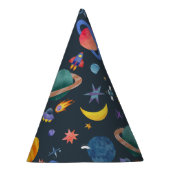 Ruimteplaneten Astronaut Maan Sterren Verjaardag Feesthoedjes (Rechts)