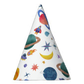Ruimteplaneten Astronaut Maan Sterren Verjaardag Feesthoedjes (Rechts)