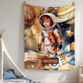 Ruimteplaneten Deken Aangepaste Naam Astronaut Boy