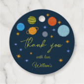 Ruimteplaneten Galaxy Stars Boy Baby shower Gift Bedankjes Labels (Voorkant)