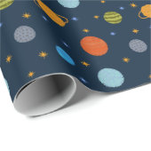 Ruimteplaneten Galaxy Stars Boy Baby shower Gift Cadeaupapier (Rol Hoek)
