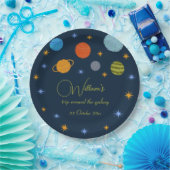 Ruimteplaneten Galaxy Stars Boy Baby shower Papieren Bordje (Feest)