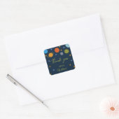 Ruimteplaneten Galaxy Stars Boy Baby shower Vierkante Sticker (Envelop)
