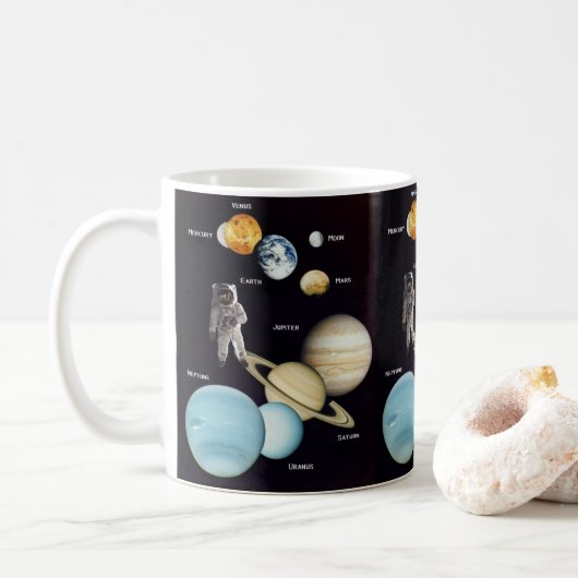 Ruimteplaneten Mok Astronaut (Met donut)