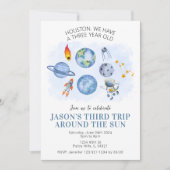 Ruimteplaneten raket jongen verjaardagskaart uitno kaart (Voorkant)