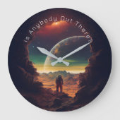 Ruimteplaneten Sun Astronaut Cave Grote Klok (Voorkant)