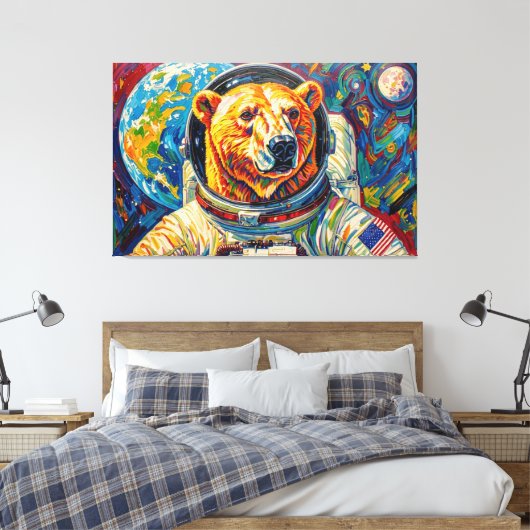 RUIMTEPOLYBEER-2 CANVAS AFDRUK (Insitu (Slaapkamer))