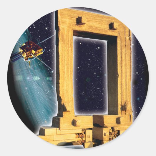 Ruimtepoort van Apollo Ronde Sticker (Voorkant)