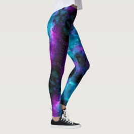 Ruimteputers! Roze Aqua Stars Bright Fun Leggings