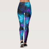 Ruimteputers! Roze Aqua Stars Bright Fun Leggings (Achterkant)