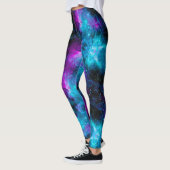 Ruimteputers! Roze Aqua Stars Bright Fun Leggings (Links)