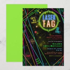 Ruimter Cosmic Lights Laser Tag Verjaardagsfeestje Kaart