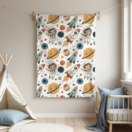 Ruimteraket Dekbed Planeten & Sterren voor Baby Jo Fleece Deken