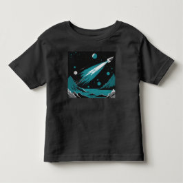 Ruimteraket – Grijs & Blauw T-Shirt voor Peuters