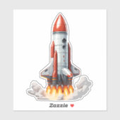 Ruimteraket neemt vlucht sticker (Vel)