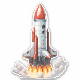 Ruimteraket neemt vlucht sticker