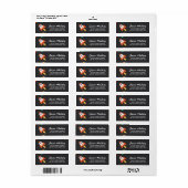Ruimteraket op zwart etiket (Full Sheet)
