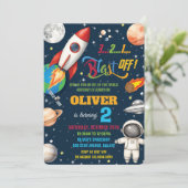 Ruimteraket Planets Verjaardag Astronaut Kaart (Staand voorkant)