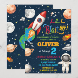 Ruimteraket Planets Verjaardag Astronaut Kaart