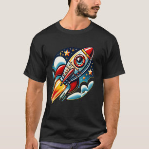 Ruimteraket. s Retro Start s Buitenruimte T-shirt