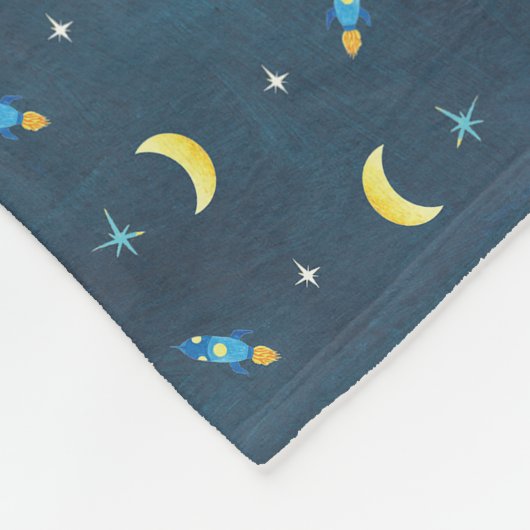 Ruimteraket Scheepspatroon Kinder Fleece Deken (Hoek)