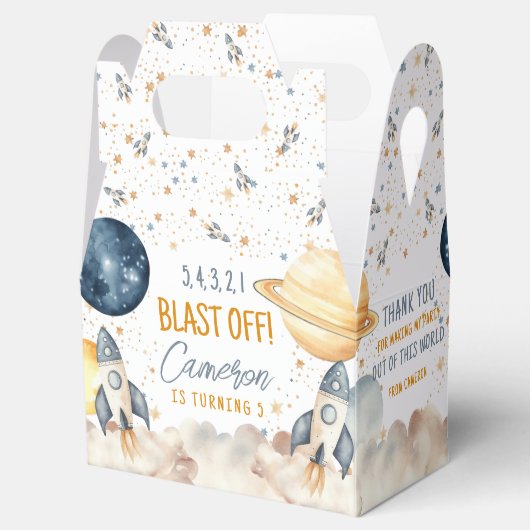 Ruimteraket Schip Outer Space Verjaardagsfeest Bedankdoosjes (Geopend)