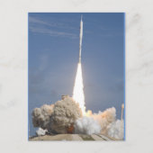 Ruimteraketlancering, ontploffing uit feestdagenkaart (Voorkant)