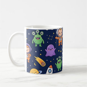 Ruimteraketmok – Cute Ruimtevaarderpatroon Koffiemok