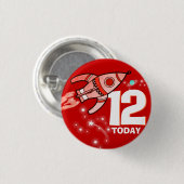 Ruimteraketrode jongens ouder dan 12 jaar ronde button 3,2 cm (Voorkant /achterkant)