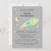 Ruimteraketschip Galaxy Grey Uitnodigingen (Voorkant)
