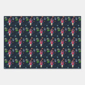 ruimteraketschip | Verjaardag UFO-astronaut Inpakpapier Vel (Voorkant 3)