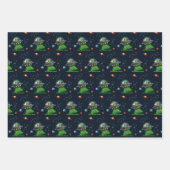 ruimteraketschip | Verjaardag UFO-astronaut Inpakpapier Vel (Voorkant 2)