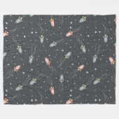 Ruimteraketten Fleece Deken (Voorkant (Horizontaal))