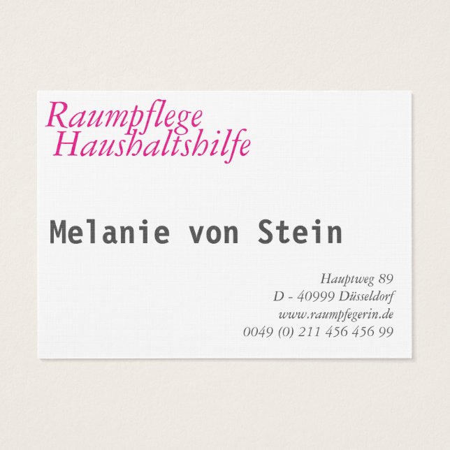 Ruimtereiniging visitekaartjes (Achterkant)