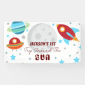 Ruimtereis Rond de Zon 1e Verjaardag Spandoek (Horizontaal)