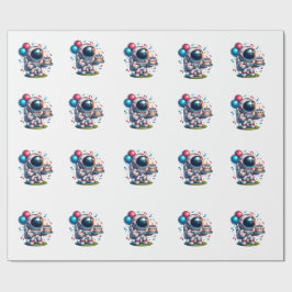 Ruimtereiziger Astronaut Verjaardag Inpakpapier