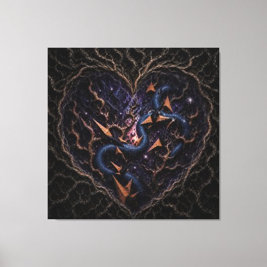 Ruimterig Bos Hart Canvas Afdruk (Voorkant)