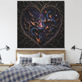 Ruimterig Bos Hart Canvas Afdruk (Insitu (Slaapkamer))