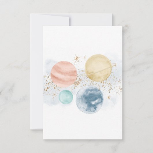 Ruimtesboys Birthday Flat Dank je wel Bedankkaart (Achterkant)