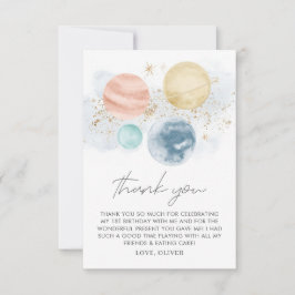 Ruimtesboys Birthday Flat Dank je wel Bedankkaart