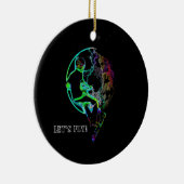 Ruimtescaling - Vliegende scooterjongen Keramisch Ornament (Rechts)